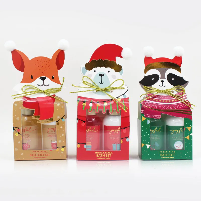 Conjunto de presentes para cuidados com o banho de Natal